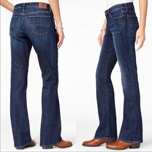 LUCKY BRAND Dark Blue Denim Zoe Western Boot Cut Mid Rise Jeans